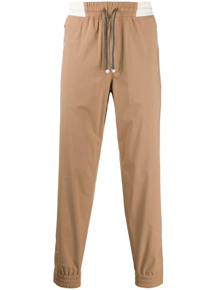 Brunello Cucinelli Contrast Waistband Track Pants - Brown