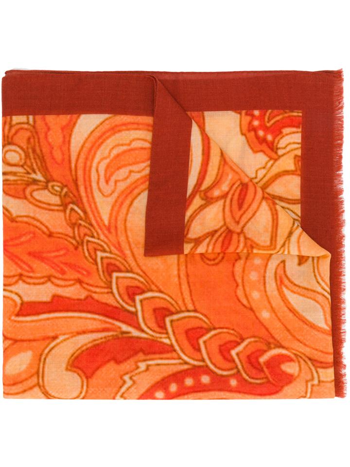 Fefè Printed Scarf - Yellow & Orange