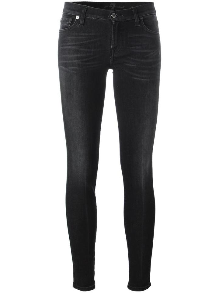7 For All Mankind Skinny Jeans, Women's, Size: 30, Black, Cotton/polyester/spandex/elastane