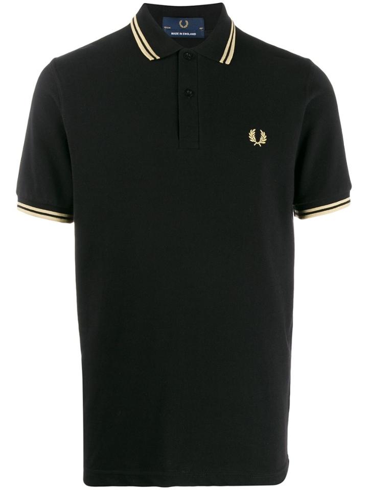 Fred Perry Logo Piqué Polo Shirt - Black