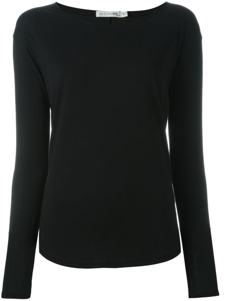 Rag & Bone /jean Boat Neck Sweater, Women's, Size: Xs, Black, Cotton