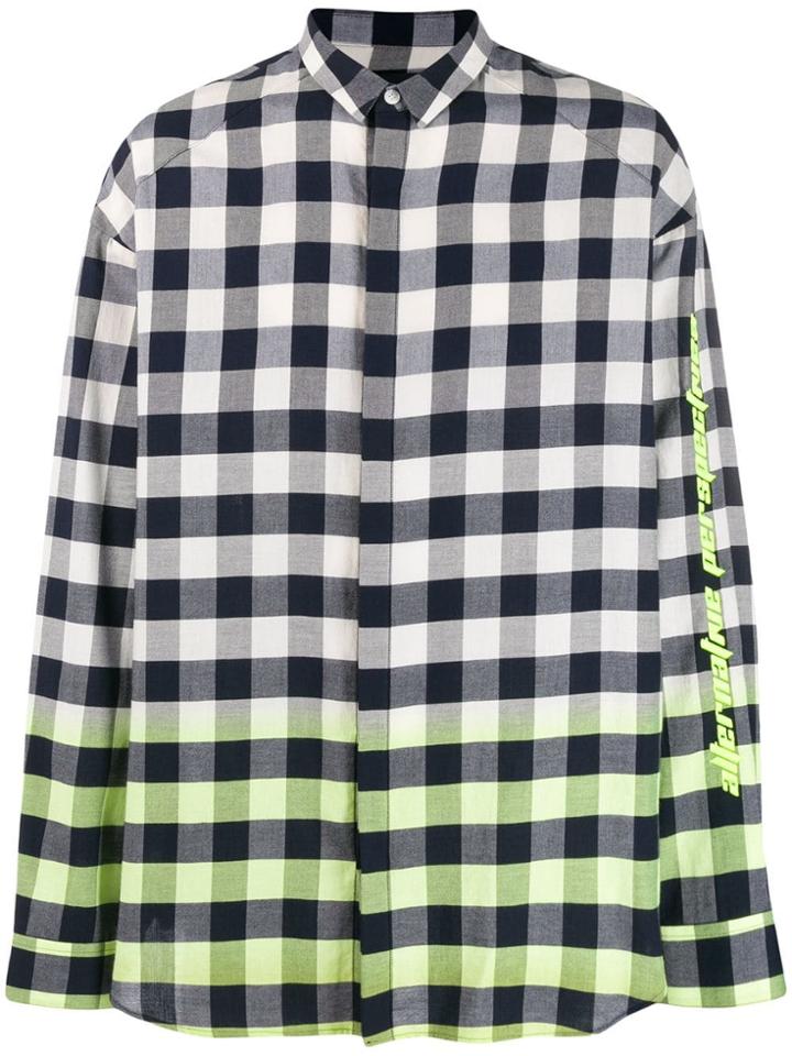 Juun.j Gradient Check Shirt - Blue