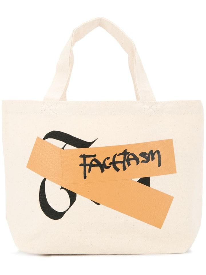 Facetasm Logo Small Shopper Tote Bag - Neutrals
