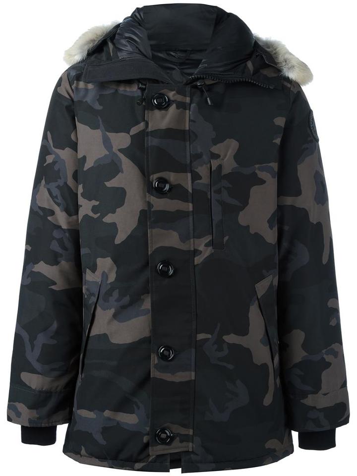 Canada Goose Camouflage Parka Coat, Men's, Size: Xs, Black, Cotton/polyester/feather