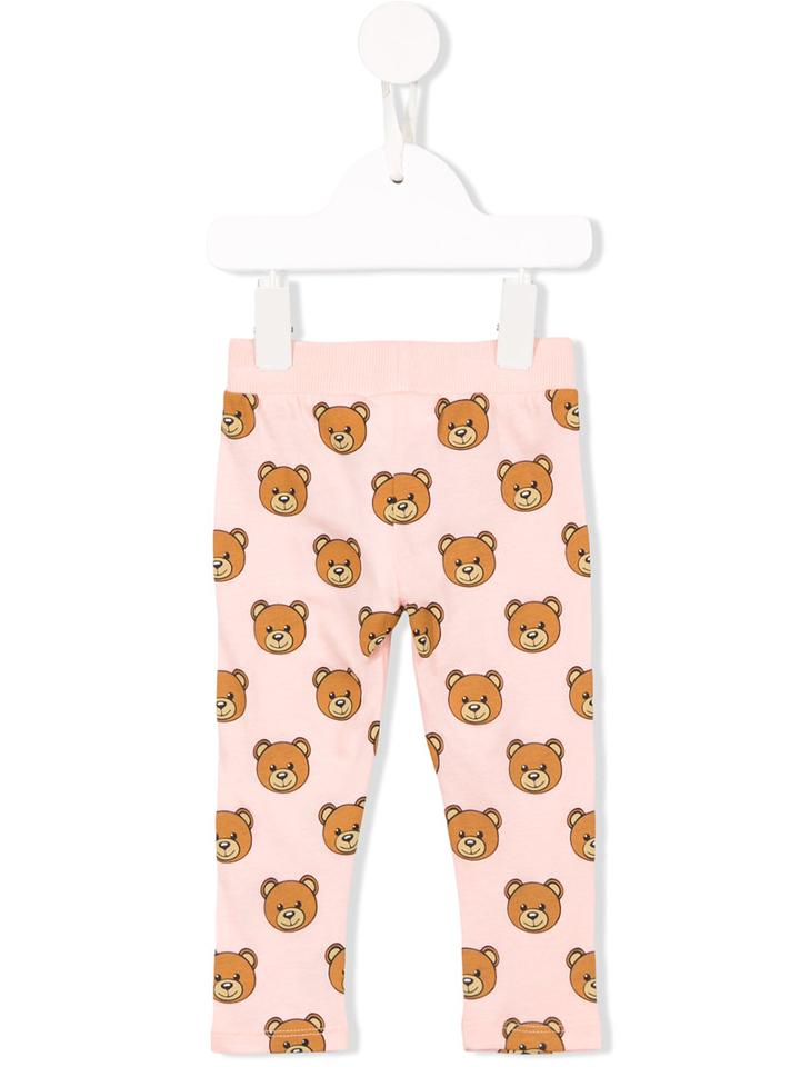 Moschino Kids Teddy Bear Print Leggings, Infant Girl's, Size: 9-12 Mth, Pink/purple