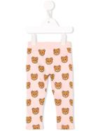 Moschino Kids Teddy Bear Print Leggings, Infant Girl's, Size: 9-12 Mth, Pink/purple