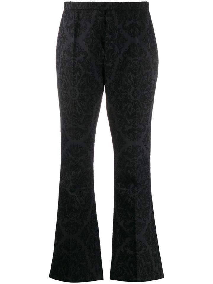 Saint Laurent Jacquard Flared Trousers - Black