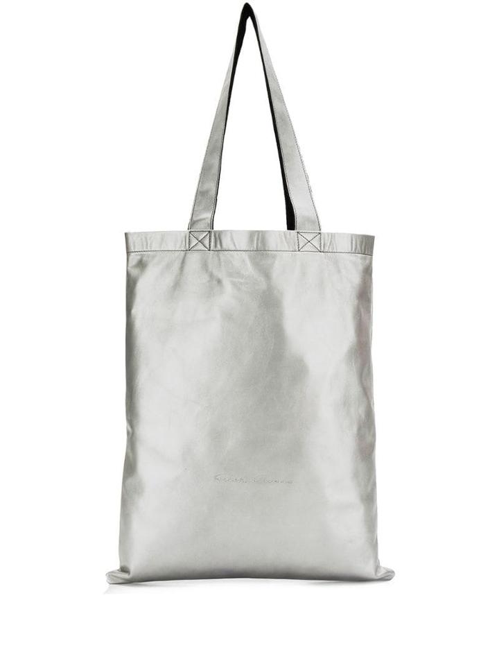 Rick Owens Metallic Tote Bag - Silver