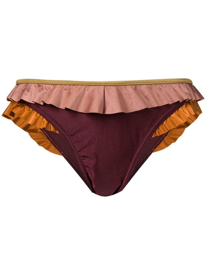 Zimmermann Ruffled Bikini Briefs - Brown