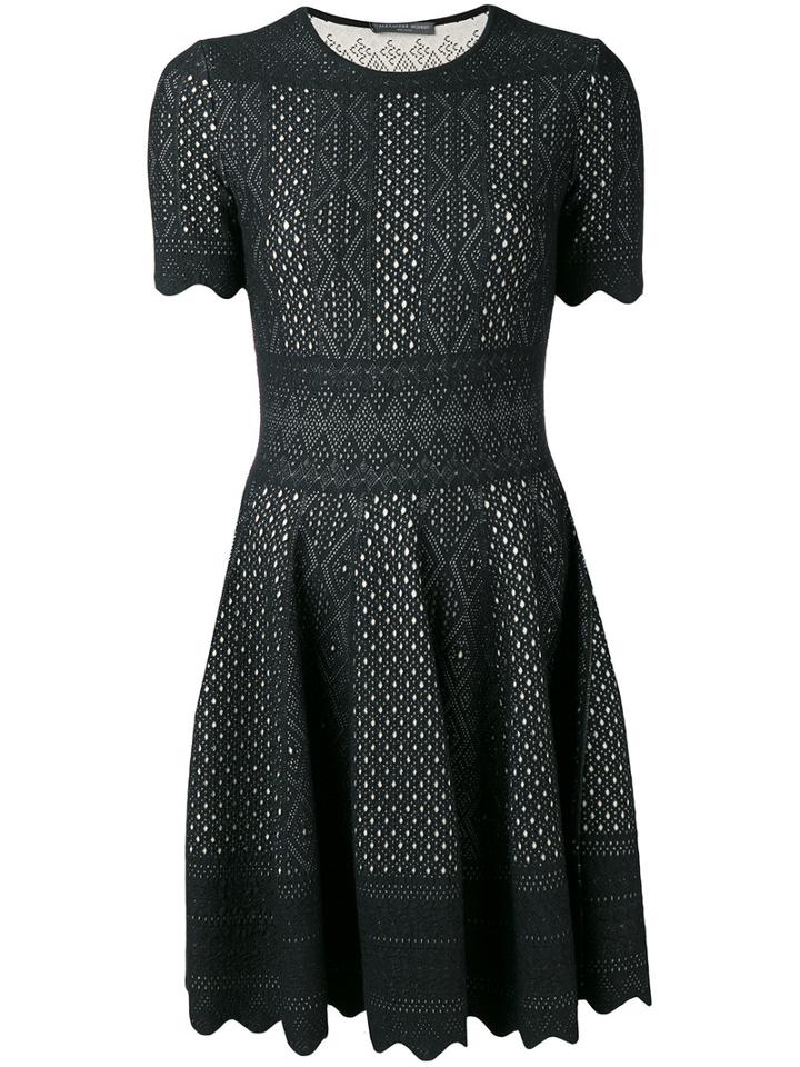 Alexander Mcqueen Flared Dress, Women's, Size: Medium, Black, Viscose/silk/polyester