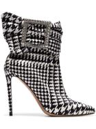 Alexandre Vauthier Black And White Yasmin 100 Houndstooth Print Buckle
