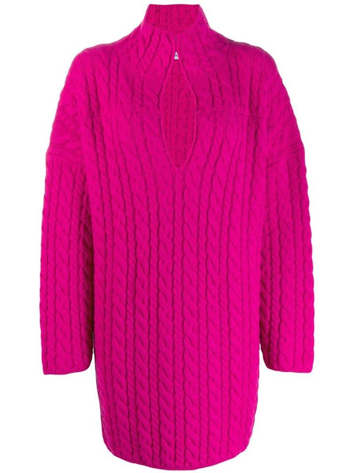 Balenciaga Oversized Cable-knit Jumper - Pink