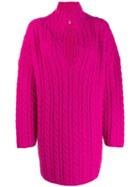 Balenciaga Oversized Cable-knit Jumper - Pink