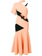 Proenza Schouler Asymmetric One Sleeve Dress - Yellow & Orange
