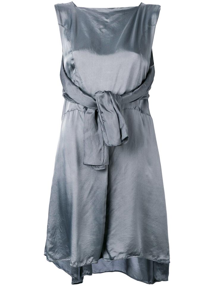 Maison Margiela - Tie Front Dress - Women - Viscose - 36, Women's, Grey, Viscose