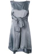 Maison Margiela - Tie Front Dress - Women - Viscose - 36, Women's, Grey, Viscose