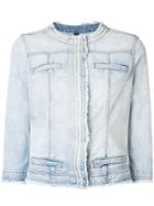 Liu Jo Frayed-edge Denim Jacket - Blue