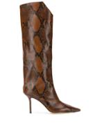 Jimmy Choo Brelan 85 Snakeskin Effect Boots - Brown