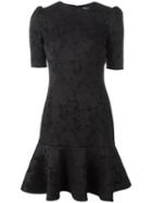 Dolce & Gabbana Tulip Embroidered Dresss, Women's, Size: 48, Black, Polyester/acetate/viscose/silk