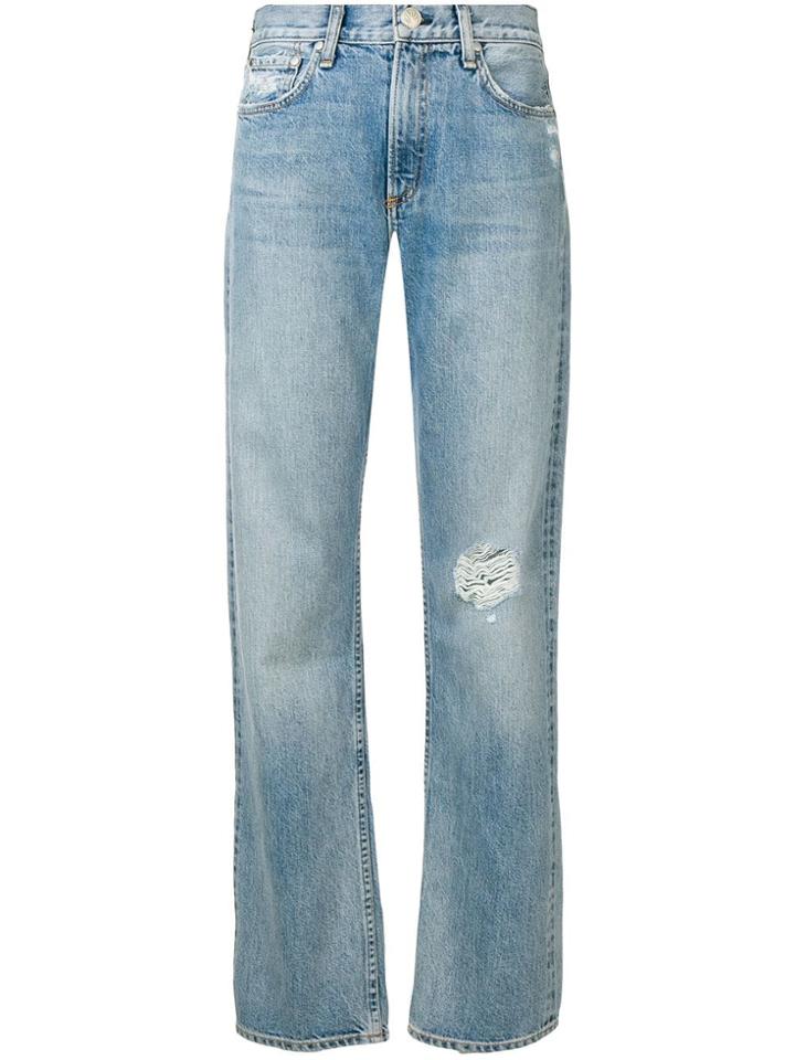 Rag & Bone Turn Up Hem Straight Jeans - Blue