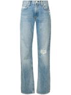 Rag & Bone Turn Up Hem Straight Jeans - Blue