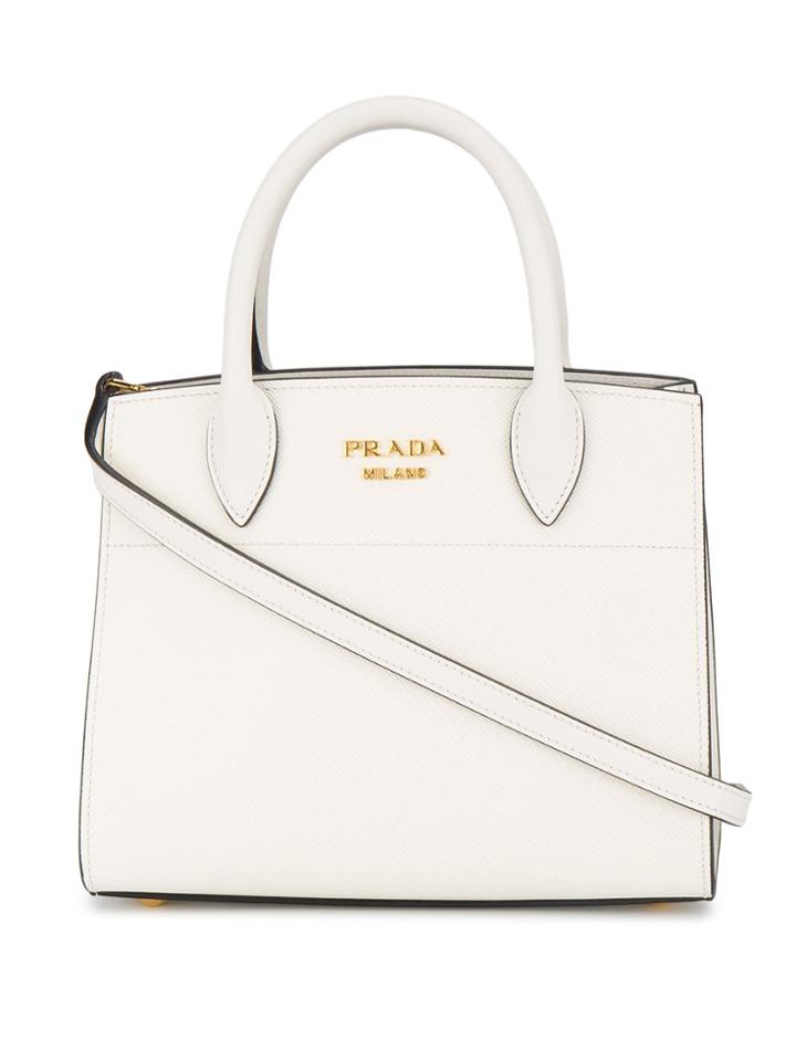 Prada Mini Bibliotheque Tote Bag - White