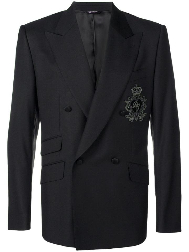Dolce & Gabbana Dg Patch Double-breasted Blazer - Black
