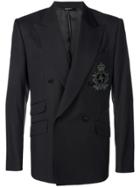 Dolce & Gabbana Dg Patch Double-breasted Blazer - Black
