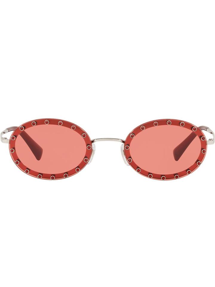 Valentino Eyewear Valentino Garavani Round Frame Sunglasses - Silver