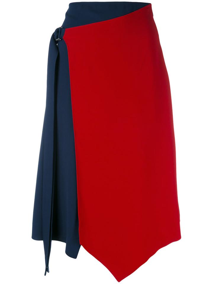 Versace - Asymmetric Crepe Skirt - Women - Silk/viscose - 38, Blue, Silk/viscose