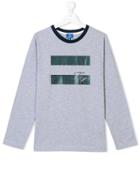 Fay Kids Long Sleeve Printed T-shirt - Grey