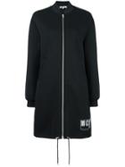 Mcq Alexander Mcqueen Long Jersey Bomber Jacket, Women's, Size: Xs, Black, Polyamide/polyester/spandex/elastane