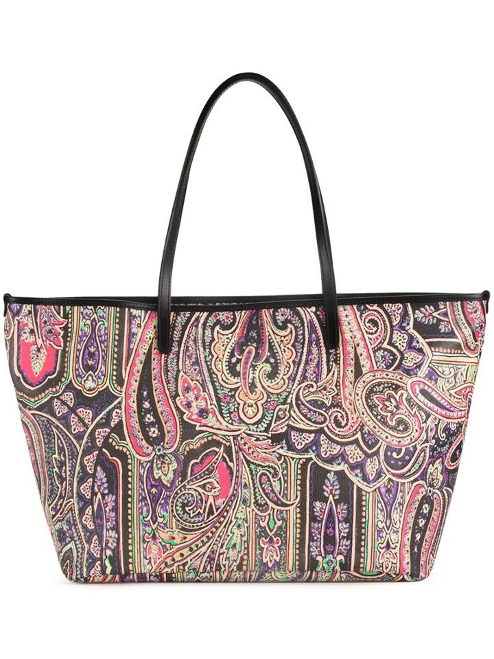 Etro Paisley Print Shoulder Bag, Women's, Black