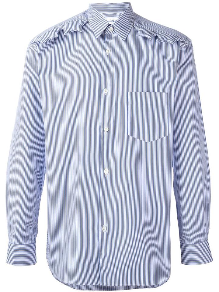Comme Des Garçons Shirt Star Appliqué Striped Shirt