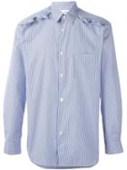 Comme Des Garçons Shirt Star Appliqué Striped Shirt