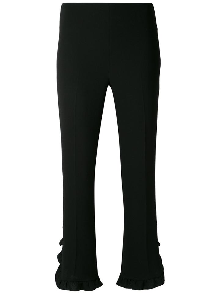 L'autre Chose - Pleated Cropped Pants - Women - Polyester - 44, Black, Polyester