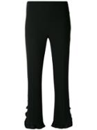 L'autre Chose - Pleated Cropped Pants - Women - Polyester - 44, Black, Polyester