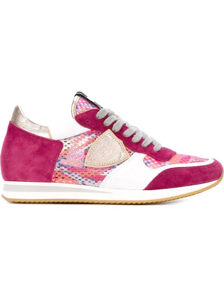 Philippe Model Tropez Sneakers, Women's, Size: 35, Pink/purple, Leather/rubber/cotton