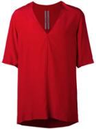 Rick Owens V-neck T-shirt - Red