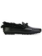 Car Shoe Fur Lined Loafers - Black