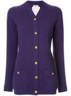 Chanel Pre-owned Cashmere Slim-fit Buttoned Cardigan - Blue