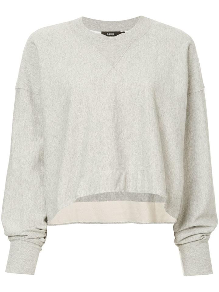Bassike Raw Hem Cropped Sweatshirt - Grey