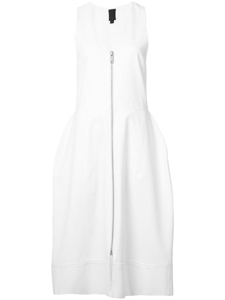 Vera Wang V-neck Bell Dress - White