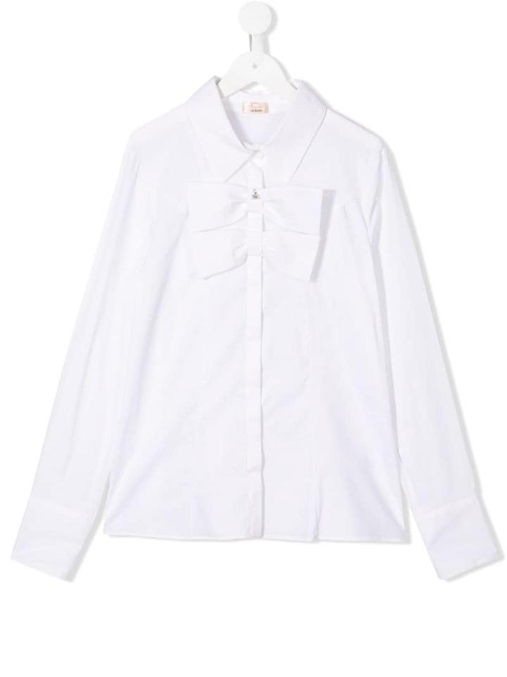 Elisabetta Franchi La Mia Bambina Bow Detail Shirt - White
