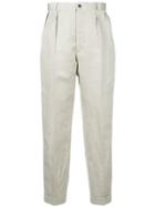 Maison Margiela High Rise Cropped Trousers - Nude & Neutrals
