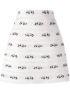 Giamba Embroidered A-line Skirt, Women's, Size: 42, White, Cotton/polyester