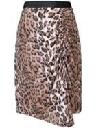 Joie Ruched Leopard Print Skirt - Brown