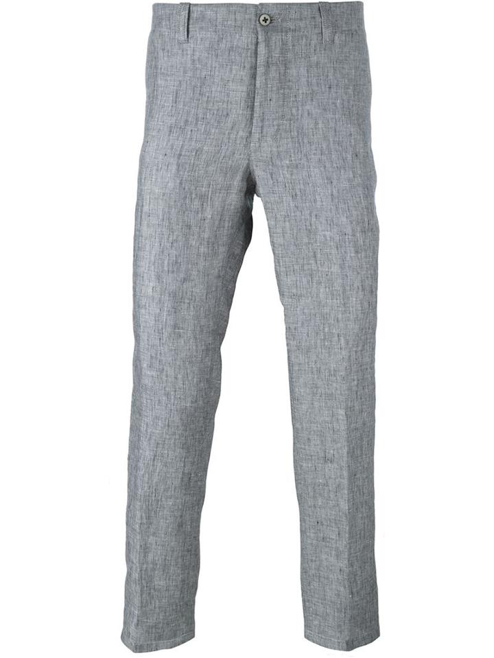 Corneliani Classic Chinos, Men's, Size: 52, Grey, Linen/flax