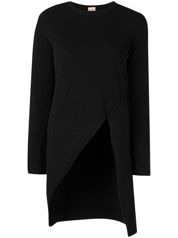 Nude Asymmetric Hem Jumper - Black