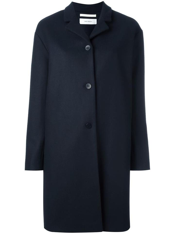 Norse Projects 'gera' Coat, Women's, Size: 38, Blue, Acetate/viscose/virgin Wool/polyamide